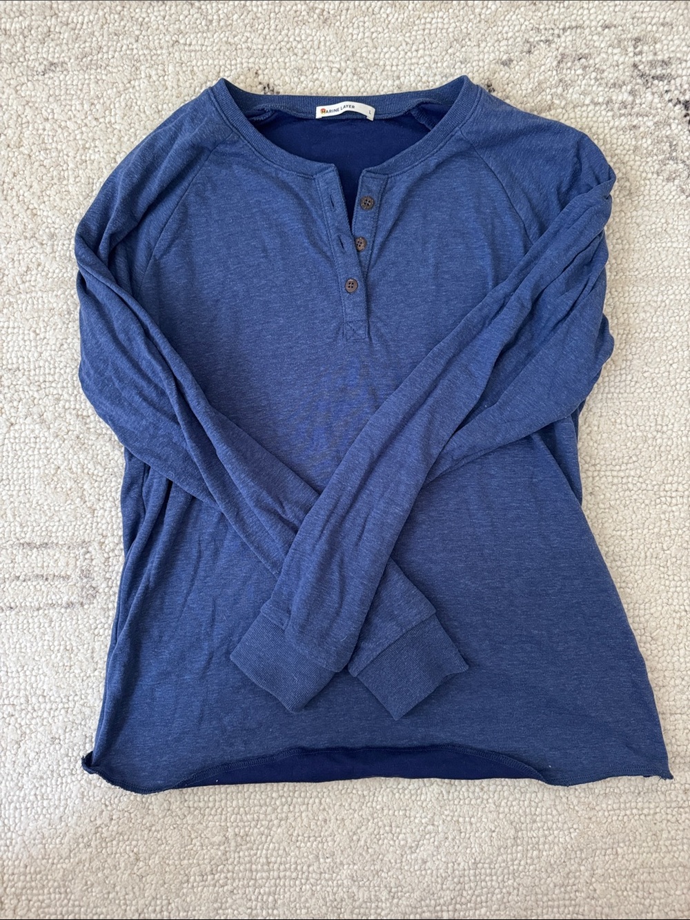 Marine Layer Navy Blue Women's Long-Sleeve Henley